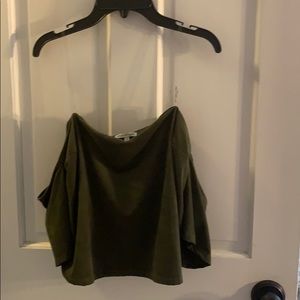 Charlotte Russe Dark green suede crop top